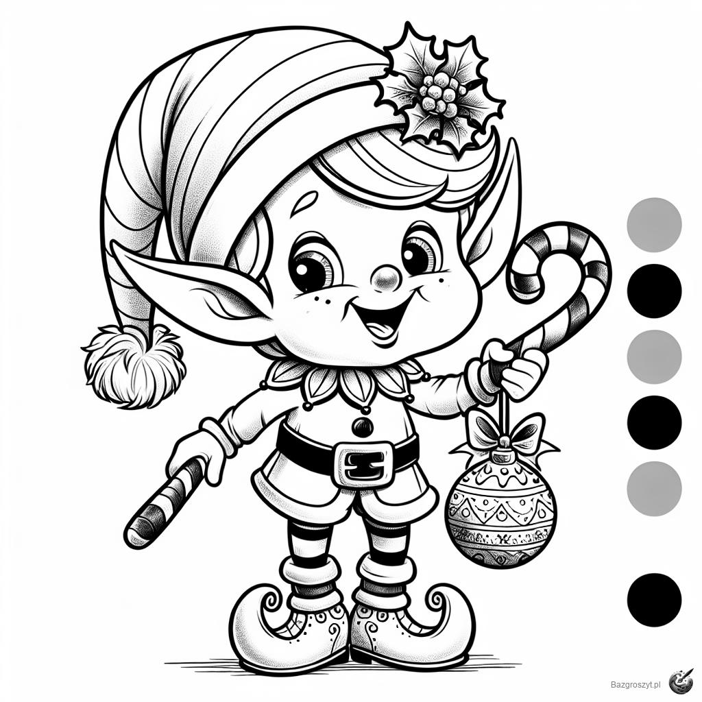 Pobierz elf mikołaja kolorowanka do druku