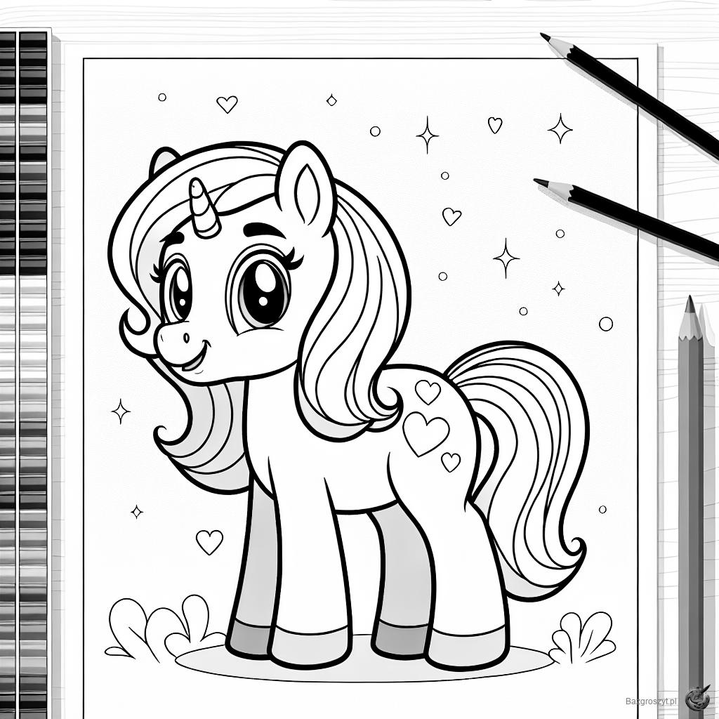 Pobierz kolorowanki dla dzieci konik pony do druku