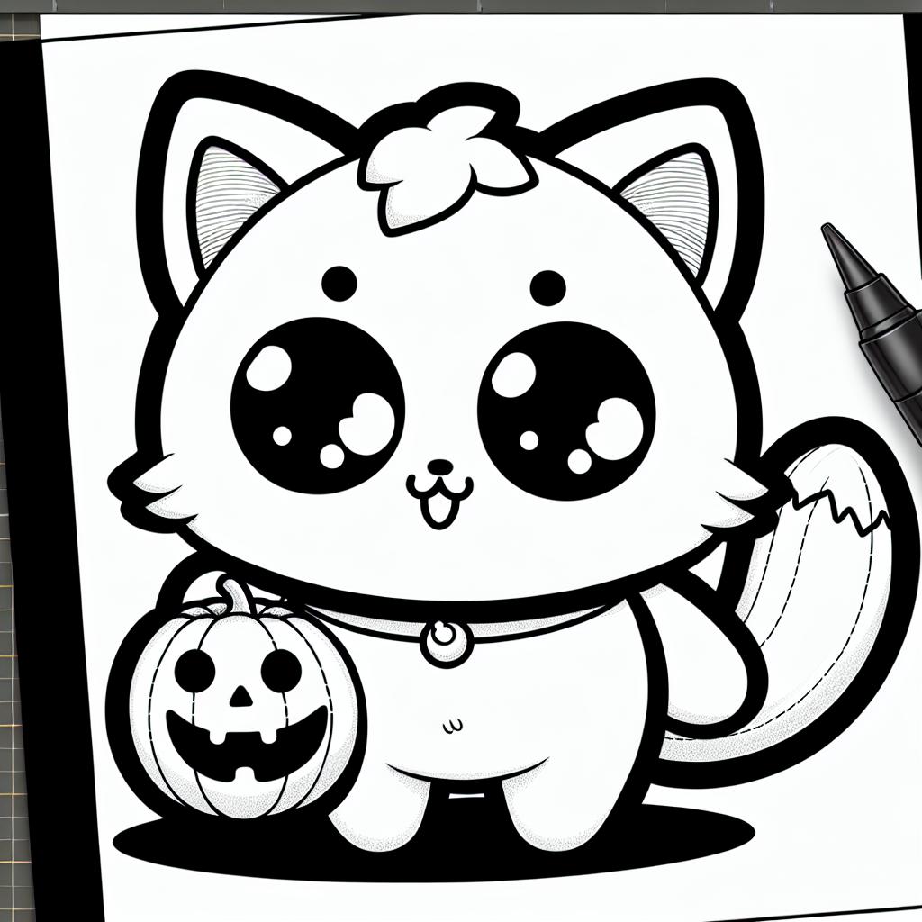 Pobierz kolorowanka pusheen halloween do druku