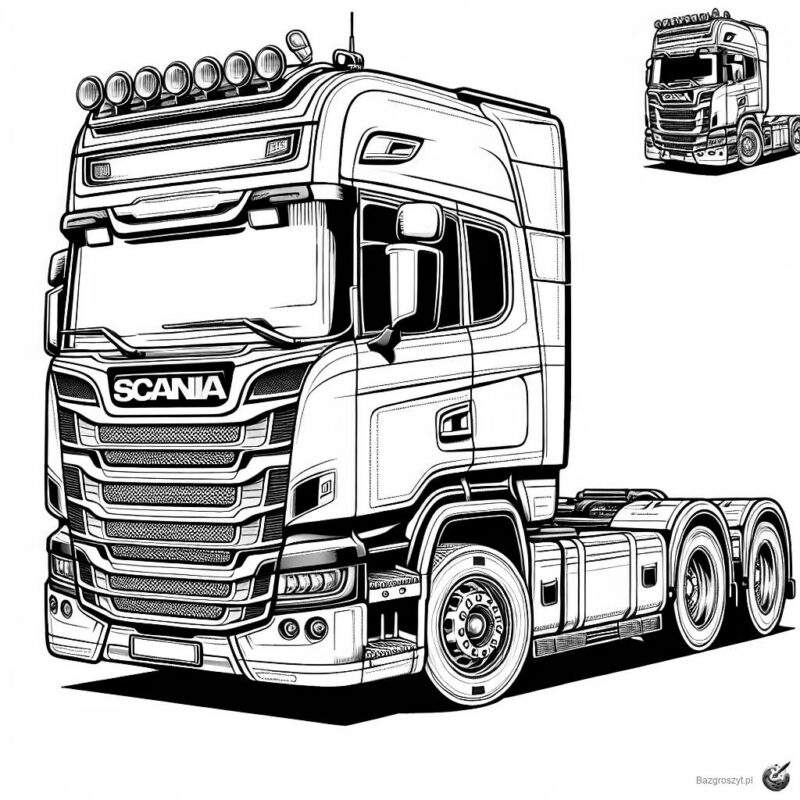 Kolorowanki Scania Bazgroszyt pl