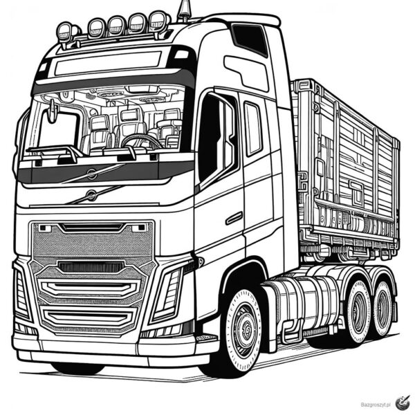 Tir Rysowany Kolorowanki ciężarówki - Bazgroszyt.pl
