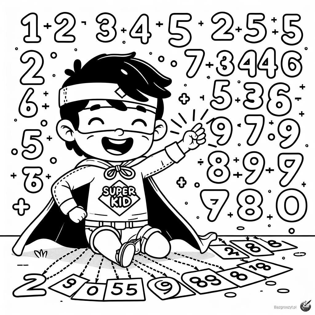 Pobierz kolorowanka matematyczna do 20 superkid do druku