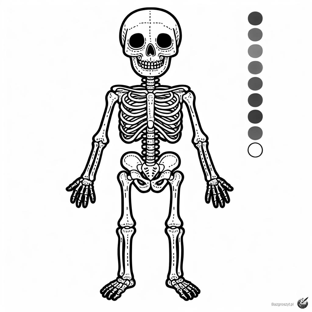 Pobierz kolorowanka szkielet człowieka dla dzieci do druku