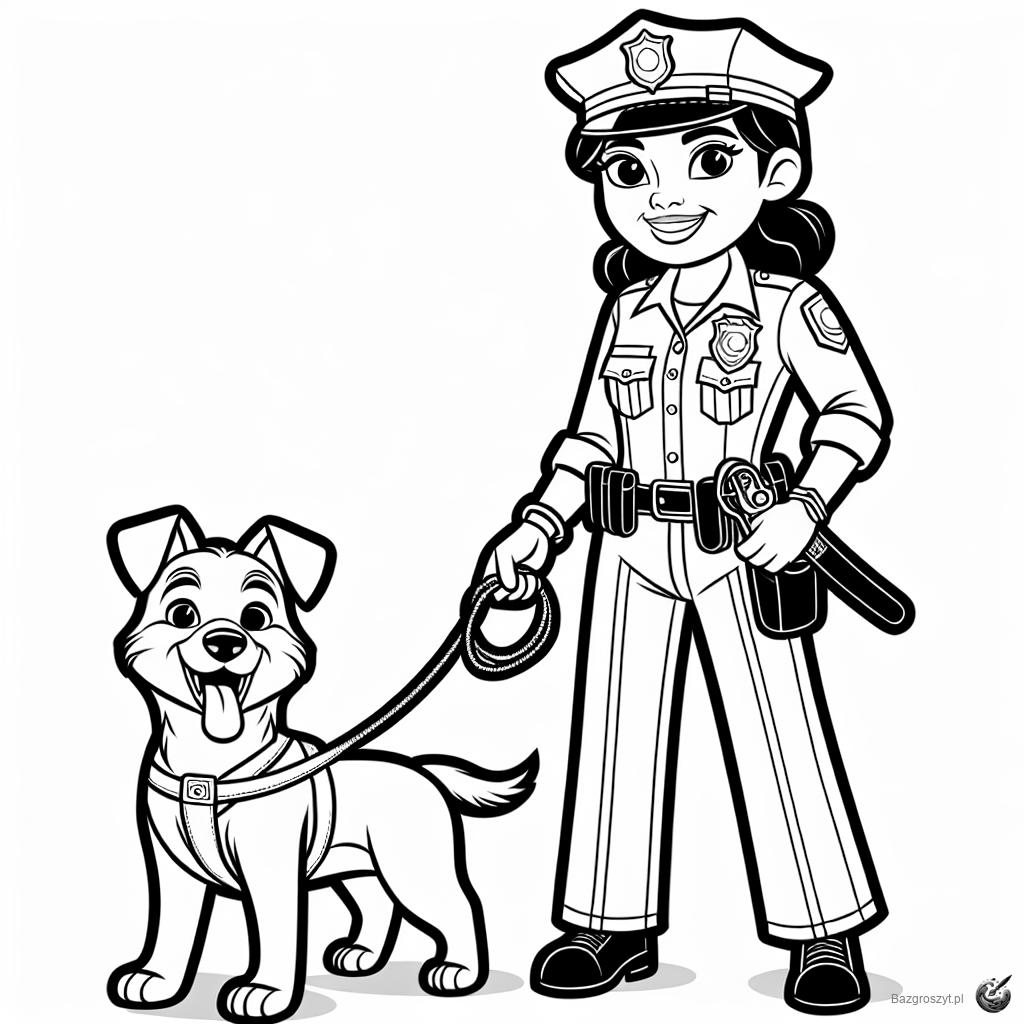 Pobierz policjant z psem do druku