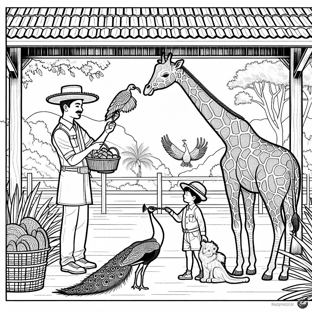 Pobierz kolorowanka zwierzęta w zoo do druku